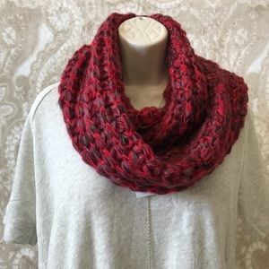 NEW Red Knit Infinity Loop Scarf with Sparkle